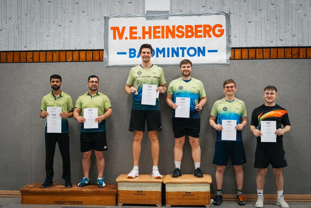 Siegerfoto Herrendoppel A beim 2. Heinsberger Doppel- und Mixed-Turnier